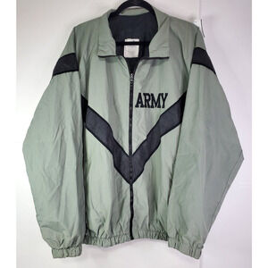 US Army Mens Jacket Green Large Regular PFU Jwod Skilcraft Windbreaker
